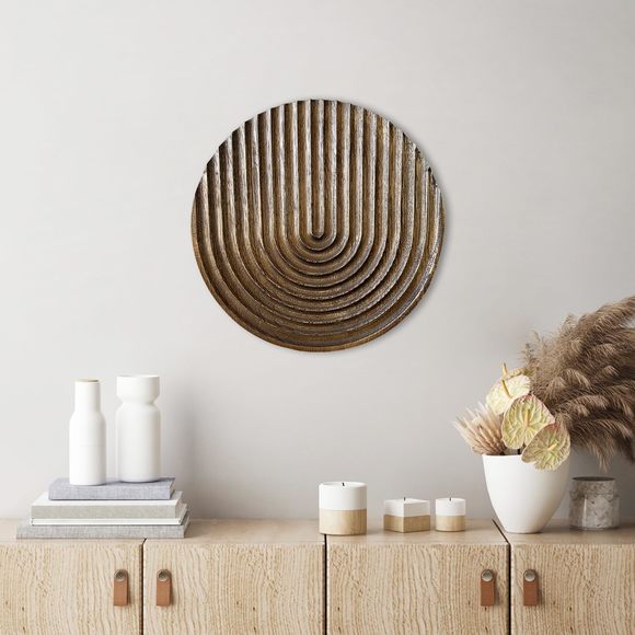 Hand-carved Round Art Decor For Home And Living Room Wall Simple Wooden🥸 - Picture 3 of 6